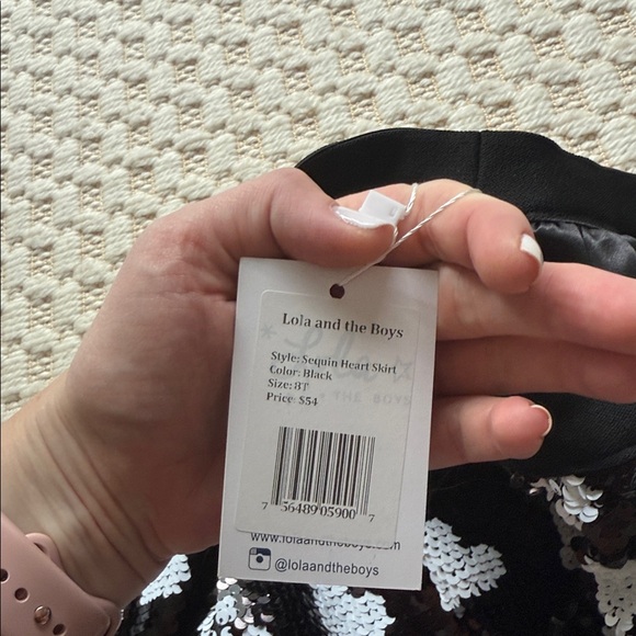 Lola and The Boys Girls Sequin Heart Skirt - Picture 2 of 3